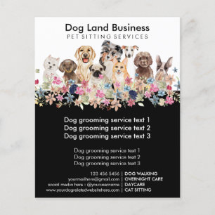 Hundar Pug fransk collie Westie Retriever Pudel Flygblad