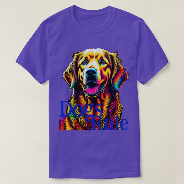 Hundar Rule Golden Retriever T Shirt (Design framsida)