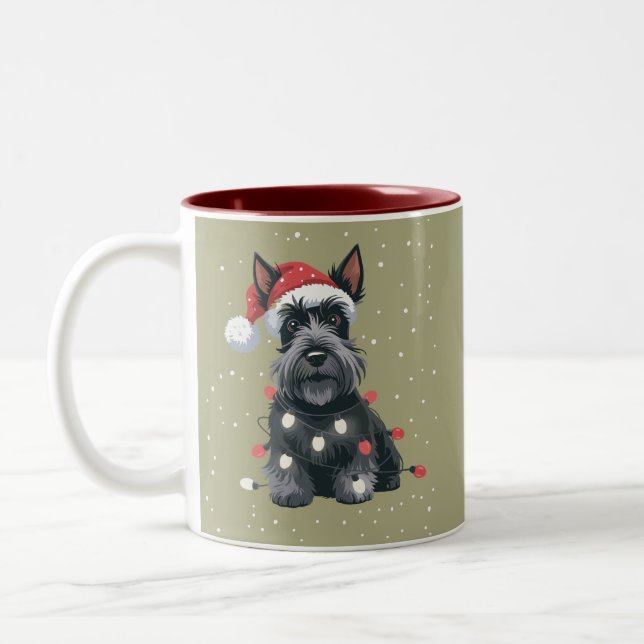 Hundar Scottie Scottish Terrier Hund Mamma Två-Tonad Mugg (Vänster)