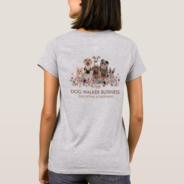 Hundar Services dubbla Groomer Walker-vakt T Shirt (Baksida)