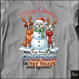 Hundar Snömannen Jul Vänner Horn Skarvar T Shirt