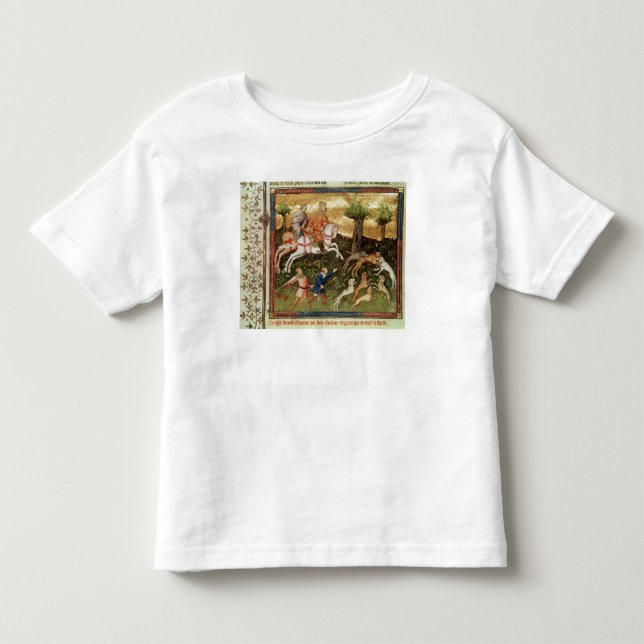 Hundar som anfaller en leopard, från en bok t-shirt (Framsida)