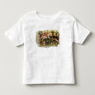 Hundar som anfaller en leopard, från en bok tee
