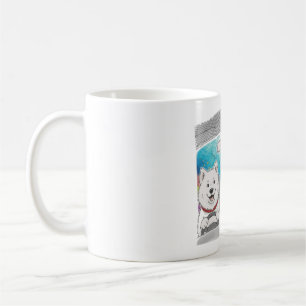 Hundar som kör under vattnet - Whimsical Surreal k Kaffemugg