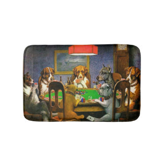 Hundar som leker poker badrumsmatta