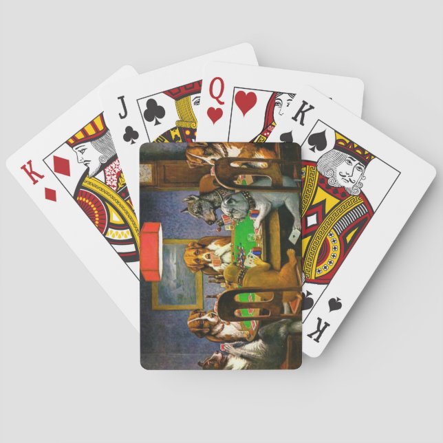 Hundar som leker poker casinokort (Baksidan)