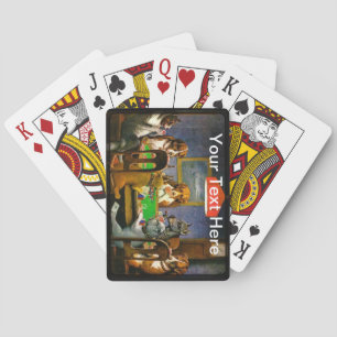 Hundar som leker Poker en vän i Spelkort