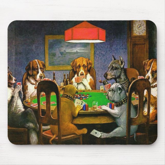 Hundar som leker poker musmatta (Framsidan)