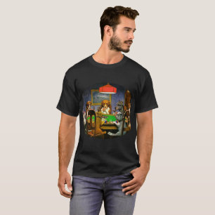 Hundar som leker poker tee shirt