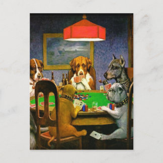 Hundar som leker poker vykort