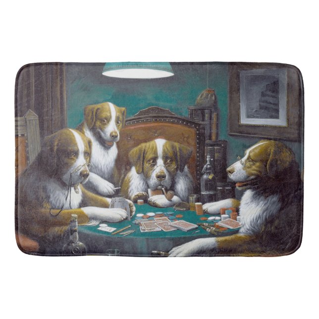 Hundar som spelar poker Cassius Marcellus Coolidge Badrumsmatta (Framsidan)