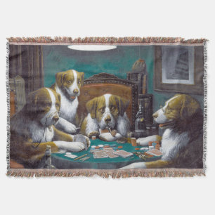 Hundar som spelar poker Cassius Marcellus Coolidge Filt