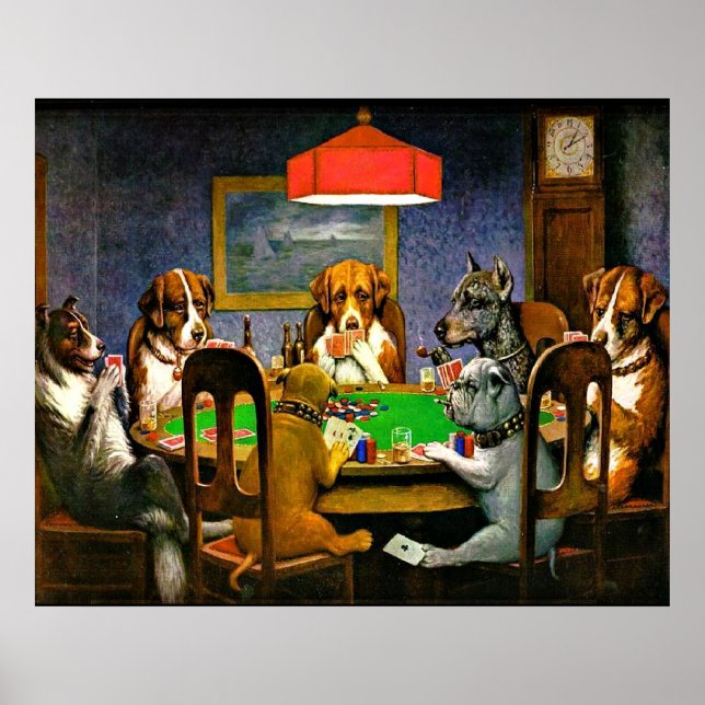 Hundar som spelar poker poster (Framsidan)
