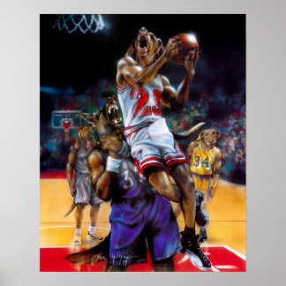 Hundar spelar basketboll Poster