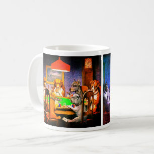 Hundar spelar en vän i nöd kaffemugg