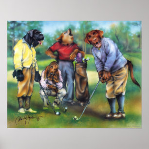 Hundar spelar Golf Poster