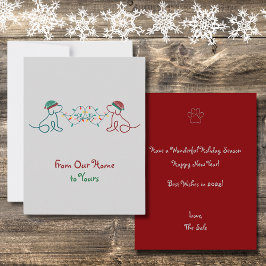 Hundar spelar med julen Ljus Party Anteckningskort