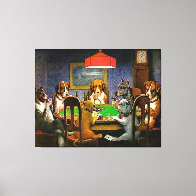 Hundar spelar Poker Wall Art Canvastryck (Framsida)