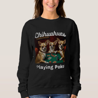 Hundar spelar upp Poker Chihuahua Hund Chihuahuas- T Shirt
