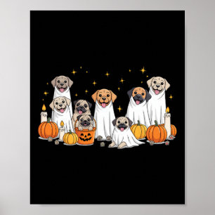 Hundar Spöken Cute Hundar tryckt som Ghost Funny H Poster