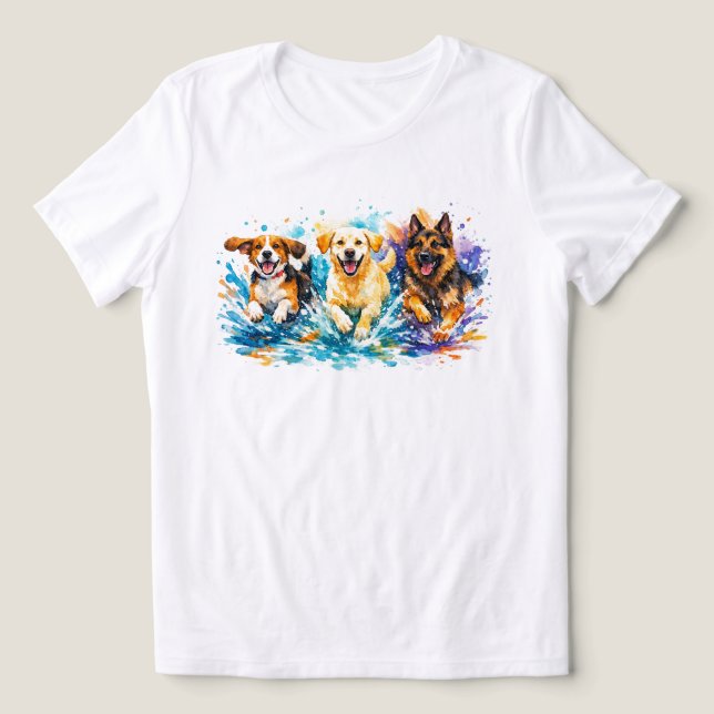 Hundar stänker t shirt (Design Framsida)