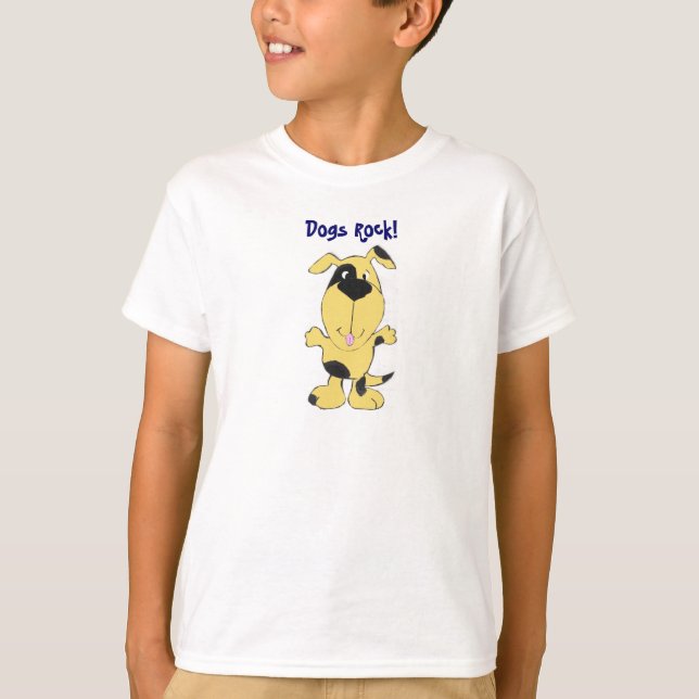 Hundar Sten! tecknad hund skjorta! Tee Shirt (Framsida)