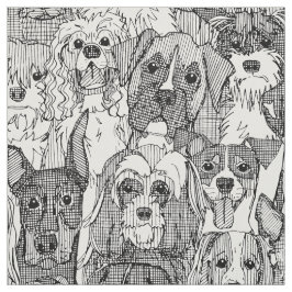 hundar svartvit tyg