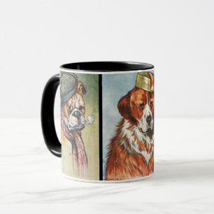 Hundar, tecknad triptych mugg