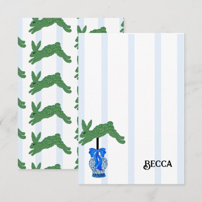 Hundar Topiary Ginger Burk Burk Tack Kort (Fram/baksida)