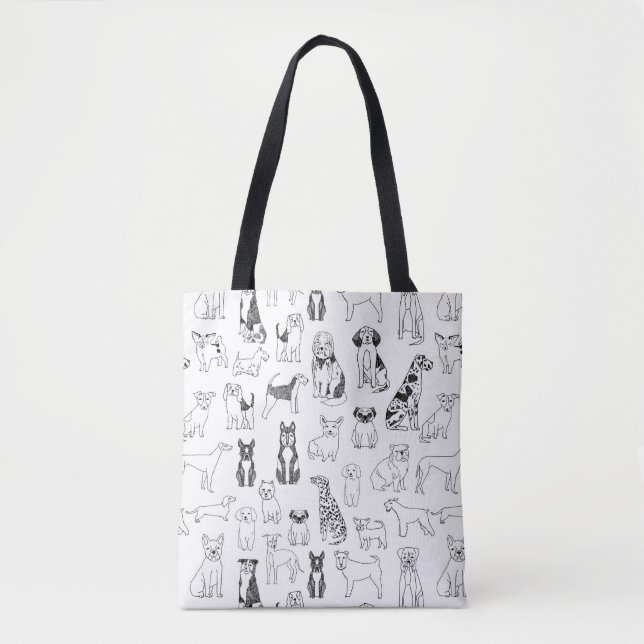 Hundar Tote Bag - hund design, hund Tygkasse (Framsida)