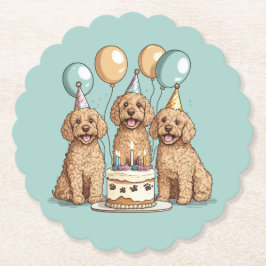 Hundar vid födelsedagen underlägg papper