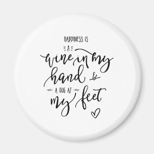 Hundar Vin Kärlek: Offert Funky Hand Lettered Magnet