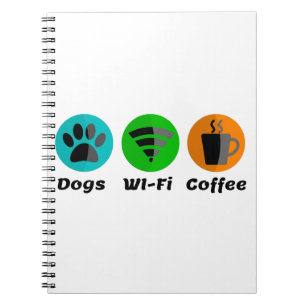 Hundar Wi-Fi och kaffe Anteckningsbok
