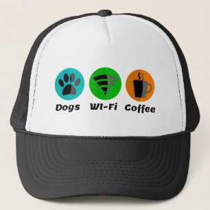 Hundar Wi-Fi och kaffe Keps