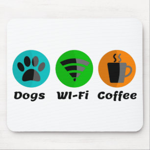 Hundar Wi-Fi och kaffe Musmatta