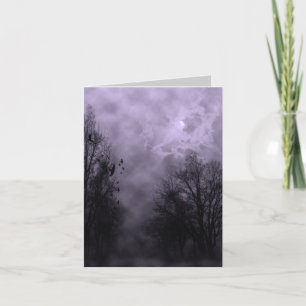 Hundat Halloween-Lila-Mist-kort för Himmel Kort