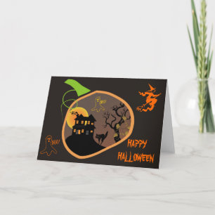 Hundat House Halloween Anpassningsbar Greeting Car Kort