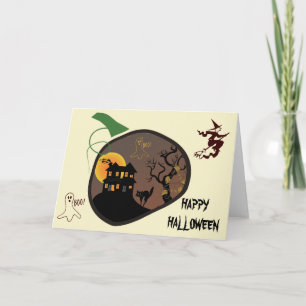 Hundat House Halloween Anpassningsbar Greeting Car Kort