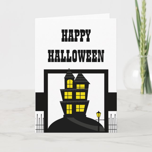 Hundat House Halloween-kort Kort (Framsida)