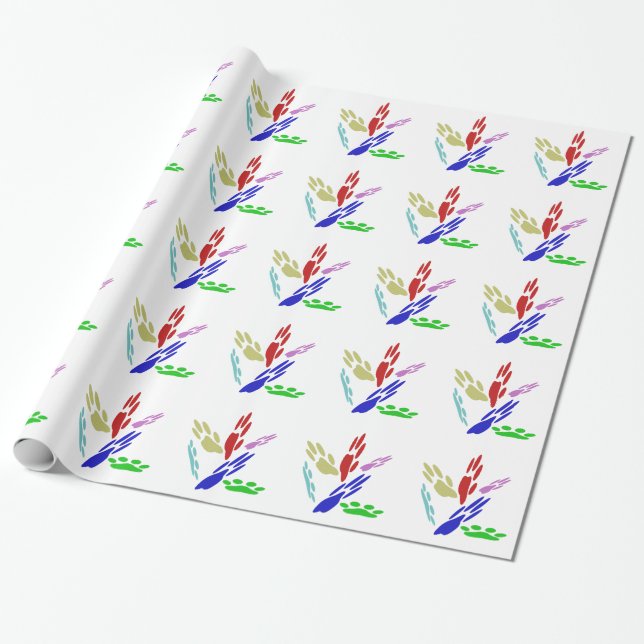 Hundavtryck med prickar presentpapper (Utrullad)
