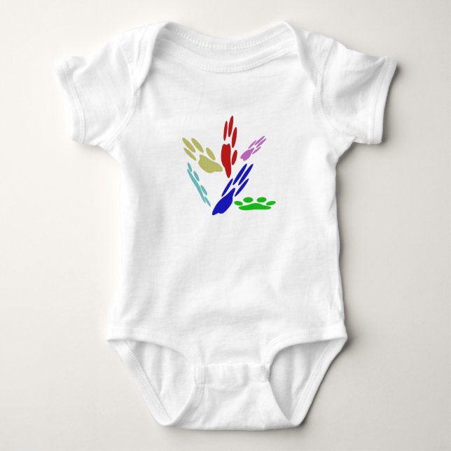 Hundavtryck med prickar tee shirt (Framsida)