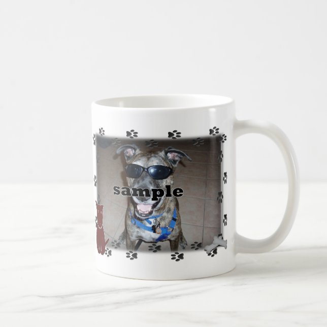 Hundavtrycks fotoram kaffemugg (Höger)