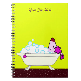 Hundbad för älsklings- Groomers - gult Anteckningsbok Med Spiral