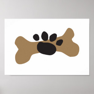 Hundben & tasstryck poster