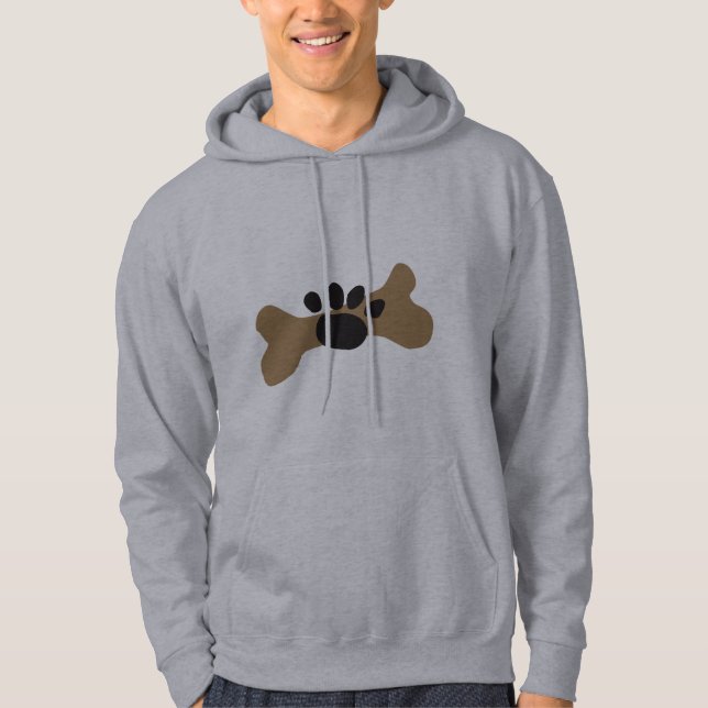 Hundben & tasstryck sweatshirt med luva (Framsida)