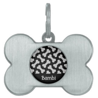 Hundbenmönstrad inramad hundhalsband ID-bricka husdjur