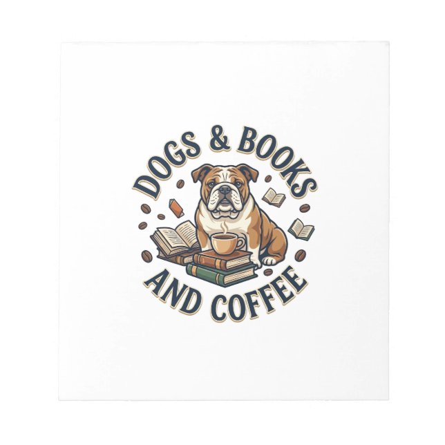 HundböckerKaffeBulldogStapelKopp_1 Anteckningsblock (Framsida)