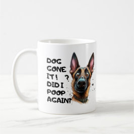 Hundbort! Bajsa jag igen? Rolig Schäferhund  Kaffemugg