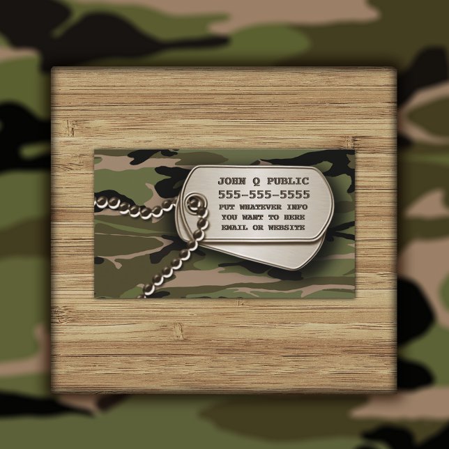 Hundbrickor för Hunter Grönt Camo Visitkort (Skapare uppladdad)