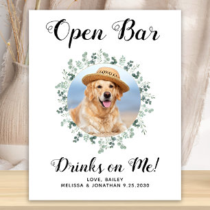Hundbröllop Öppen Bar Anpassad Foto Drycker Poster